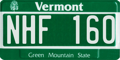 VT license plate NHF160