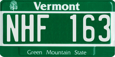 VT license plate NHF163
