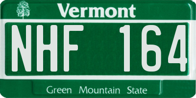 VT license plate NHF164
