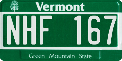 VT license plate NHF167
