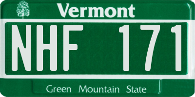 VT license plate NHF171