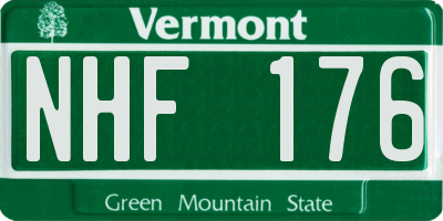 VT license plate NHF176