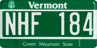 VT license plate NHF184