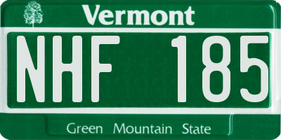 VT license plate NHF185