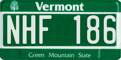 VT license plate NHF186