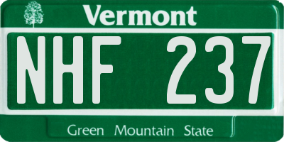 VT license plate NHF237