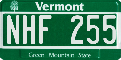 VT license plate NHF255