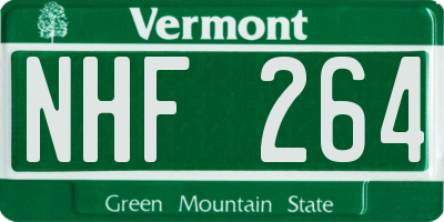 VT license plate NHF264
