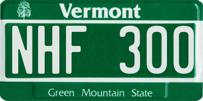 VT license plate NHF300