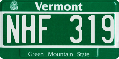 VT license plate NHF319
