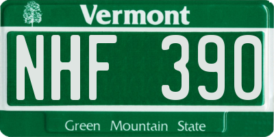 VT license plate NHF390