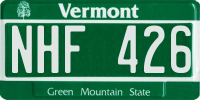 VT license plate NHF426