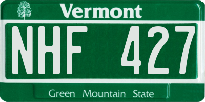 VT license plate NHF427