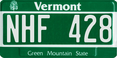 VT license plate NHF428