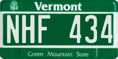 VT license plate NHF434
