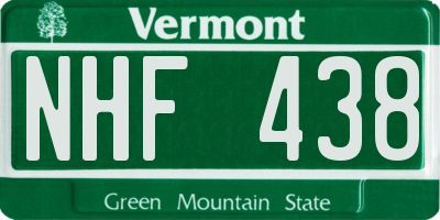VT license plate NHF438