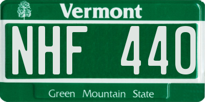 VT license plate NHF440