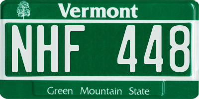 VT license plate NHF448