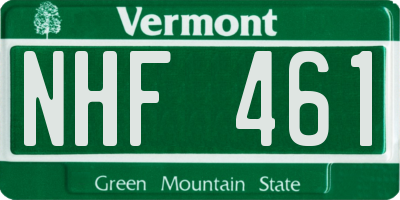 VT license plate NHF461