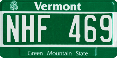 VT license plate NHF469