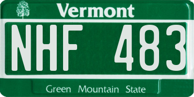 VT license plate NHF483