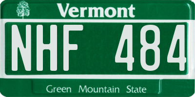 VT license plate NHF484