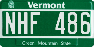 VT license plate NHF486