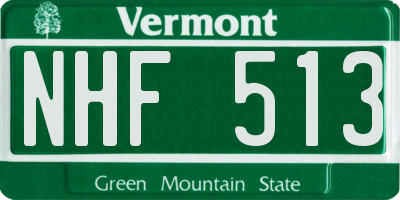 VT license plate NHF513