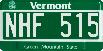 VT license plate NHF515