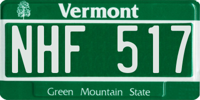 VT license plate NHF517