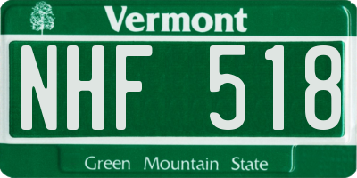 VT license plate NHF518