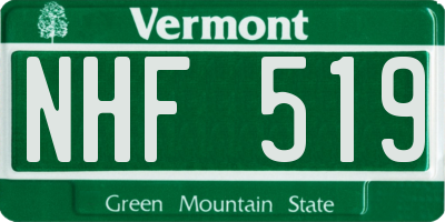 VT license plate NHF519