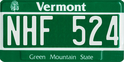 VT license plate NHF524