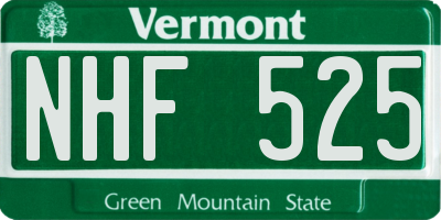 VT license plate NHF525