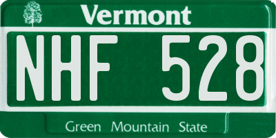 VT license plate NHF528