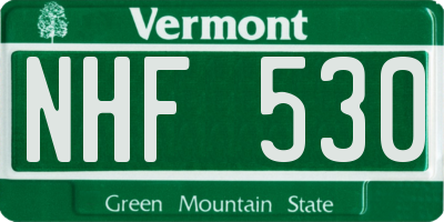 VT license plate NHF530