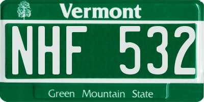 VT license plate NHF532