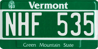 VT license plate NHF535