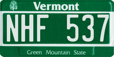 VT license plate NHF537