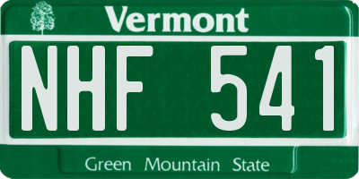 VT license plate NHF541
