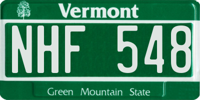VT license plate NHF548