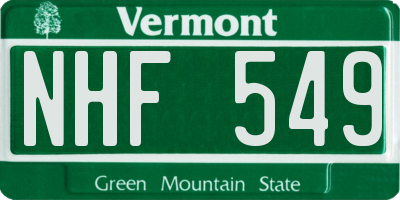 VT license plate NHF549