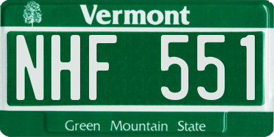 VT license plate NHF551