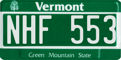 VT license plate NHF553