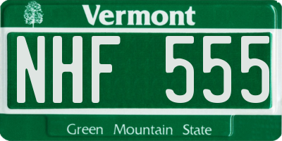 VT license plate NHF555