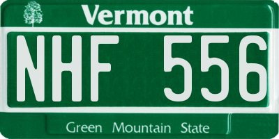VT license plate NHF556