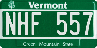 VT license plate NHF557