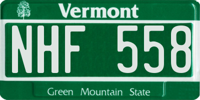 VT license plate NHF558