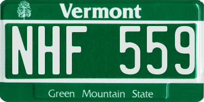VT license plate NHF559