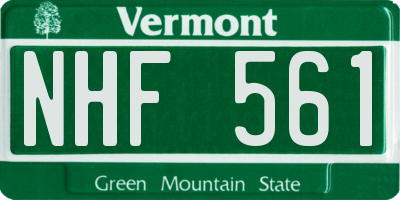 VT license plate NHF561